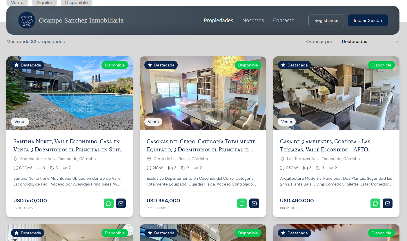 Sistema de gestión de inmobiliaria